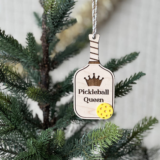 Pickleball Ornament: "Pickleball Queen"