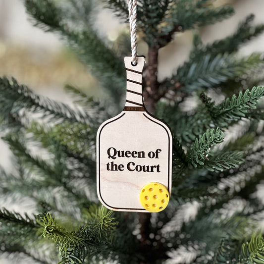 Pickleball Ornament: "Queen of the Court"