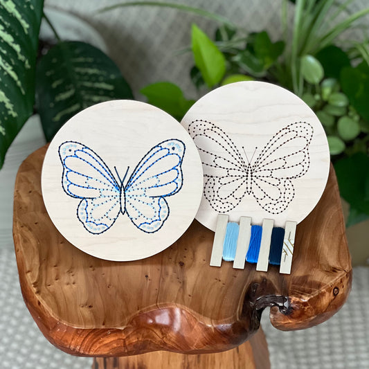Butterfly Wood Embroidery