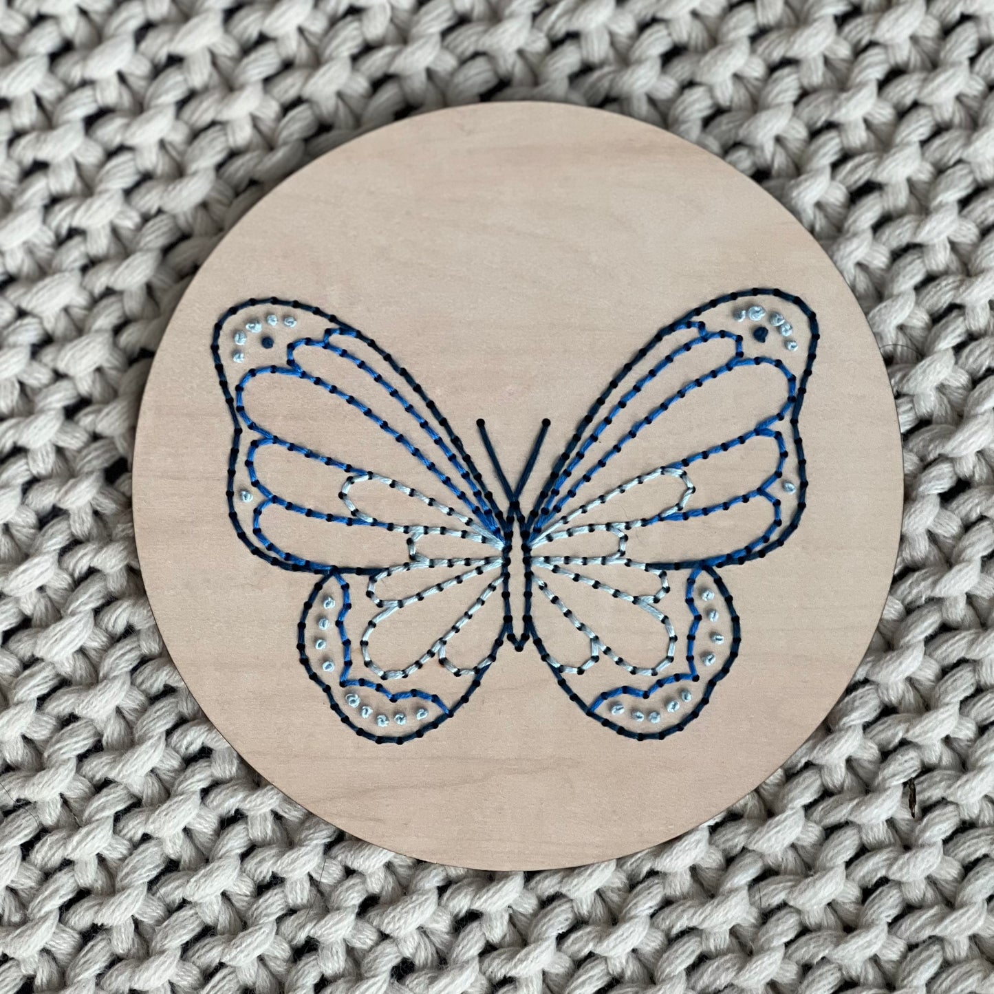 Butterfly Wood Embroidery