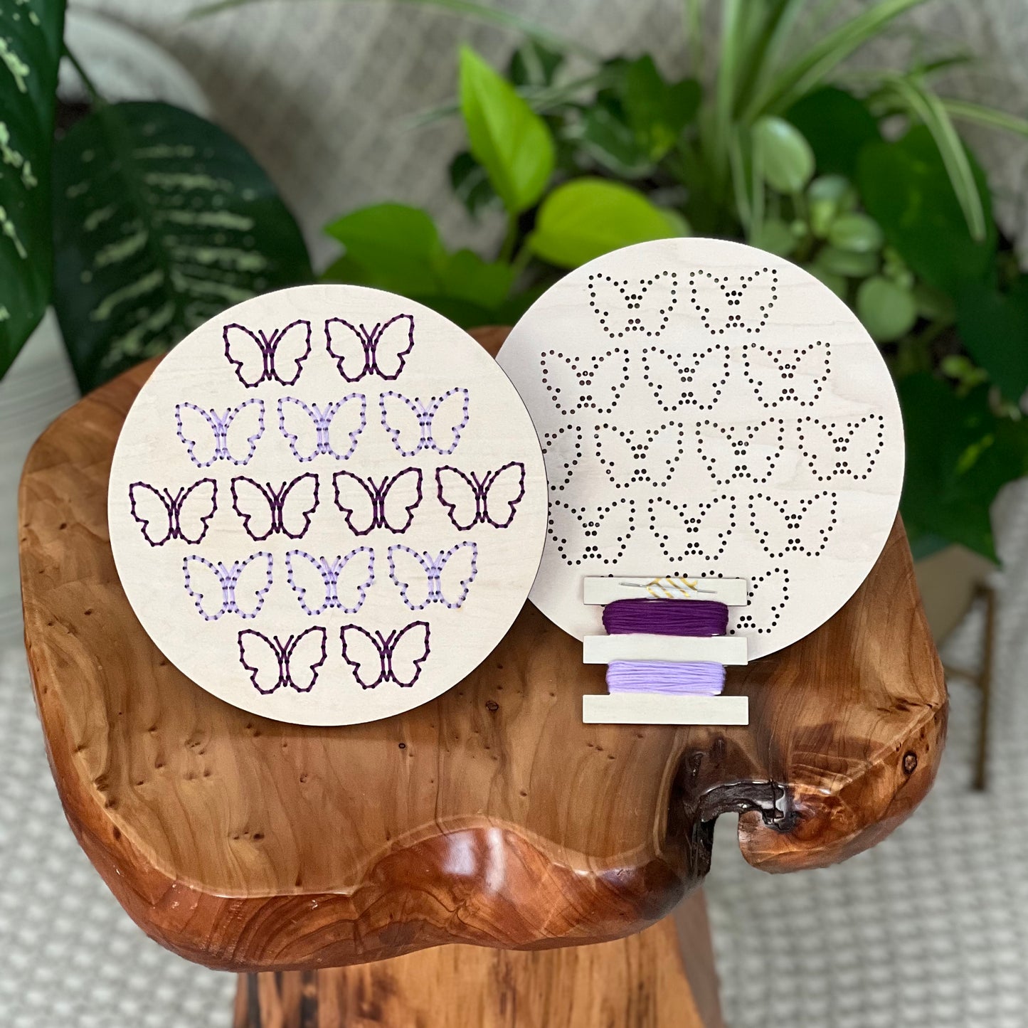 Mini Butterflies Wood Embroidery