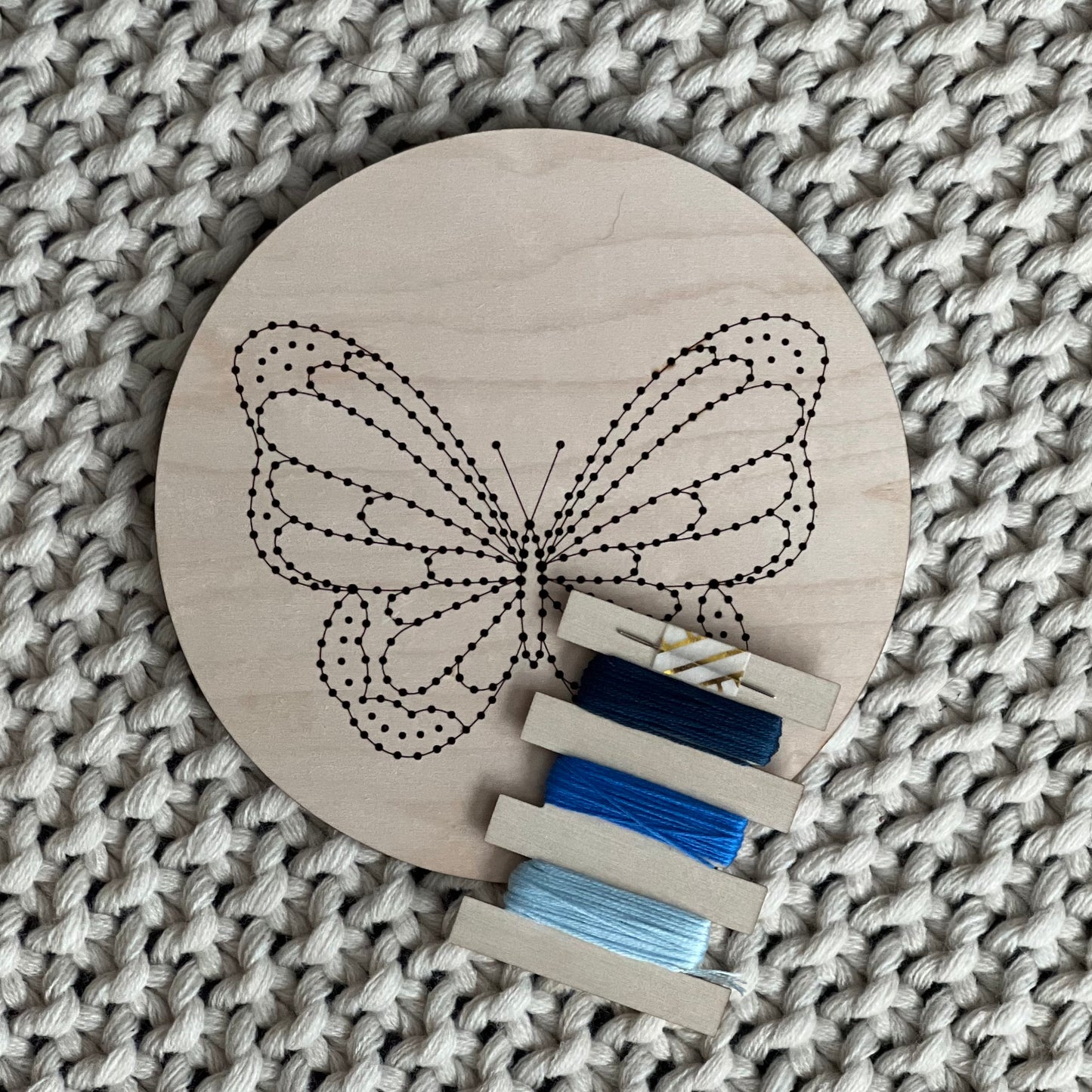 Butterfly Wood Embroidery
